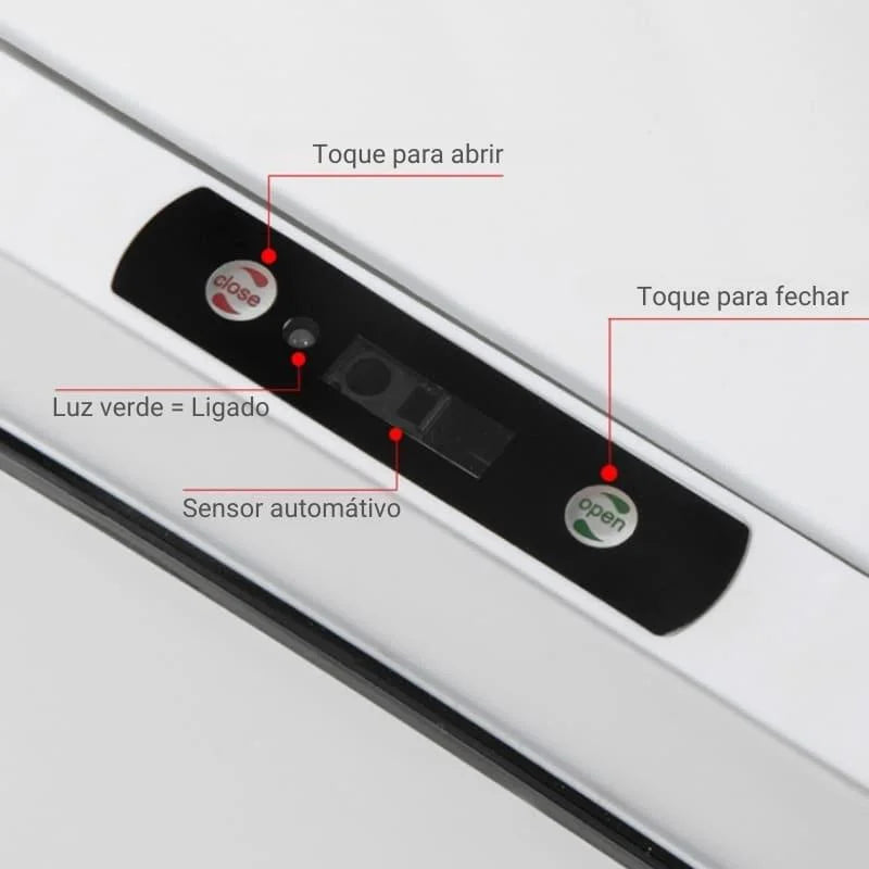 Lixeira Inteligente 15l com Sensor Automático para Banheiro e Cozinha Lenogue