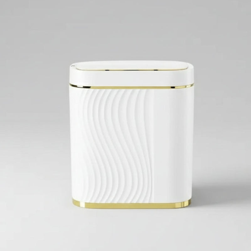 Lixeira Inteligente com Sensor de Movimento e Tampa Automática Lenogue Branco Dourado