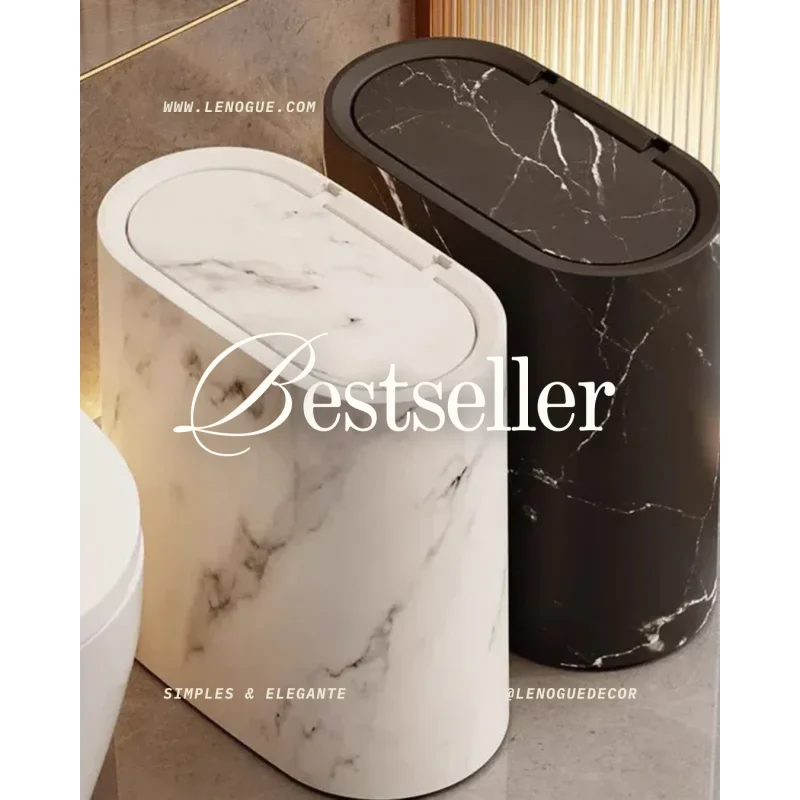 Lixeira Multiuso com Tampa em Design Moderno para Banheiro Lenogue