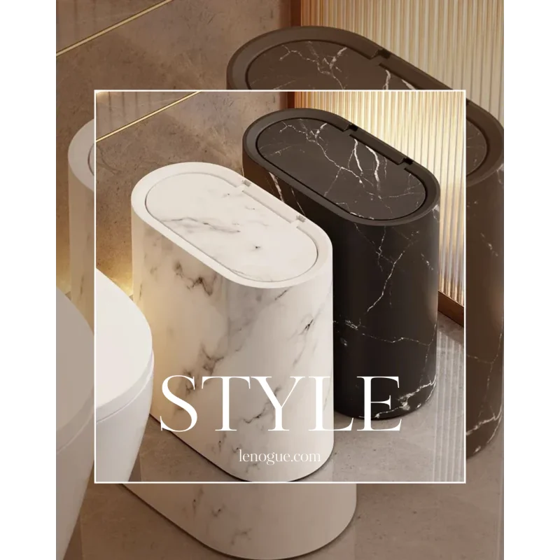 Lixeira Multiuso com Tampa em Design Moderno para Banheiro Lenogue