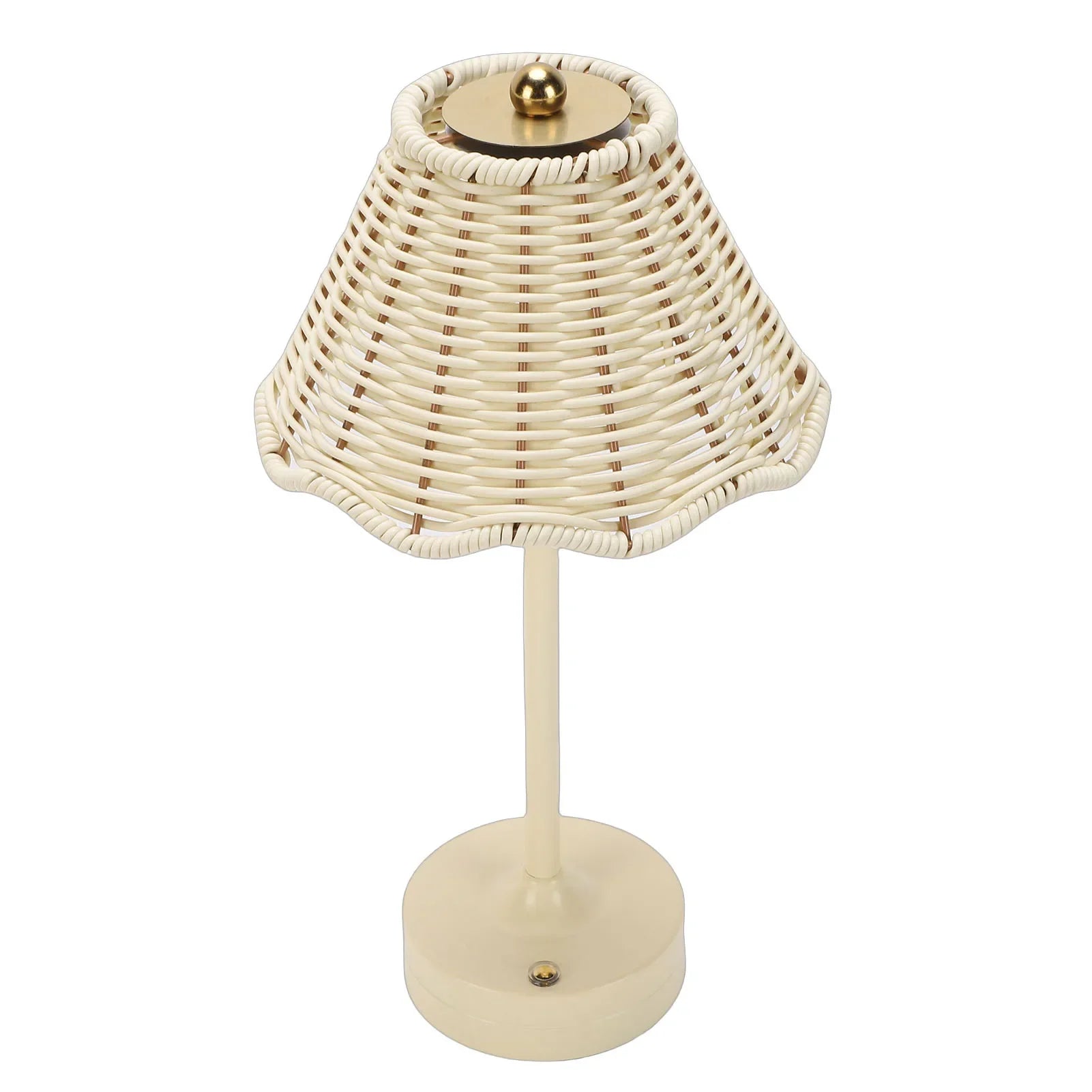 Luminária de Mesa Rattan Rotin sem Fio Brilho Ajustável Lenogue
