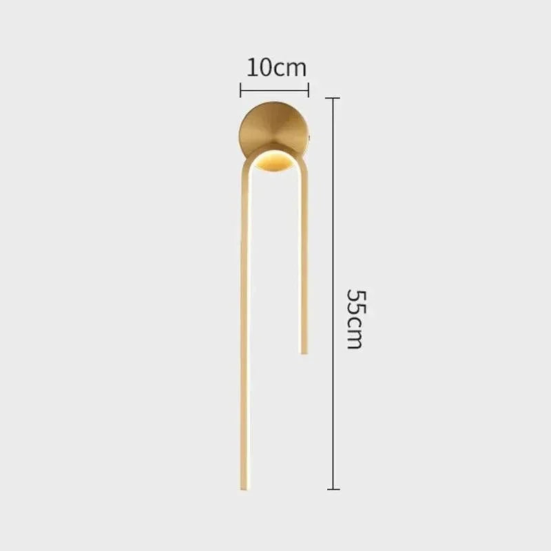 Luminária de Parede Led Design Moderno para Decoração e Iluminação Lenogue Dourado - Direita / Luz Quente (2700-3500k)