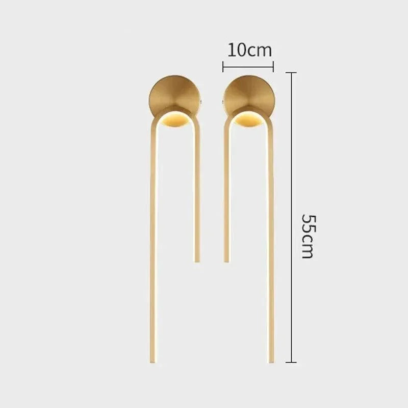 Luminária de Parede Led Design Moderno para Decoração e Iluminação Lenogue 2 Peças Dourado / Luz Quente (2700-3500k)