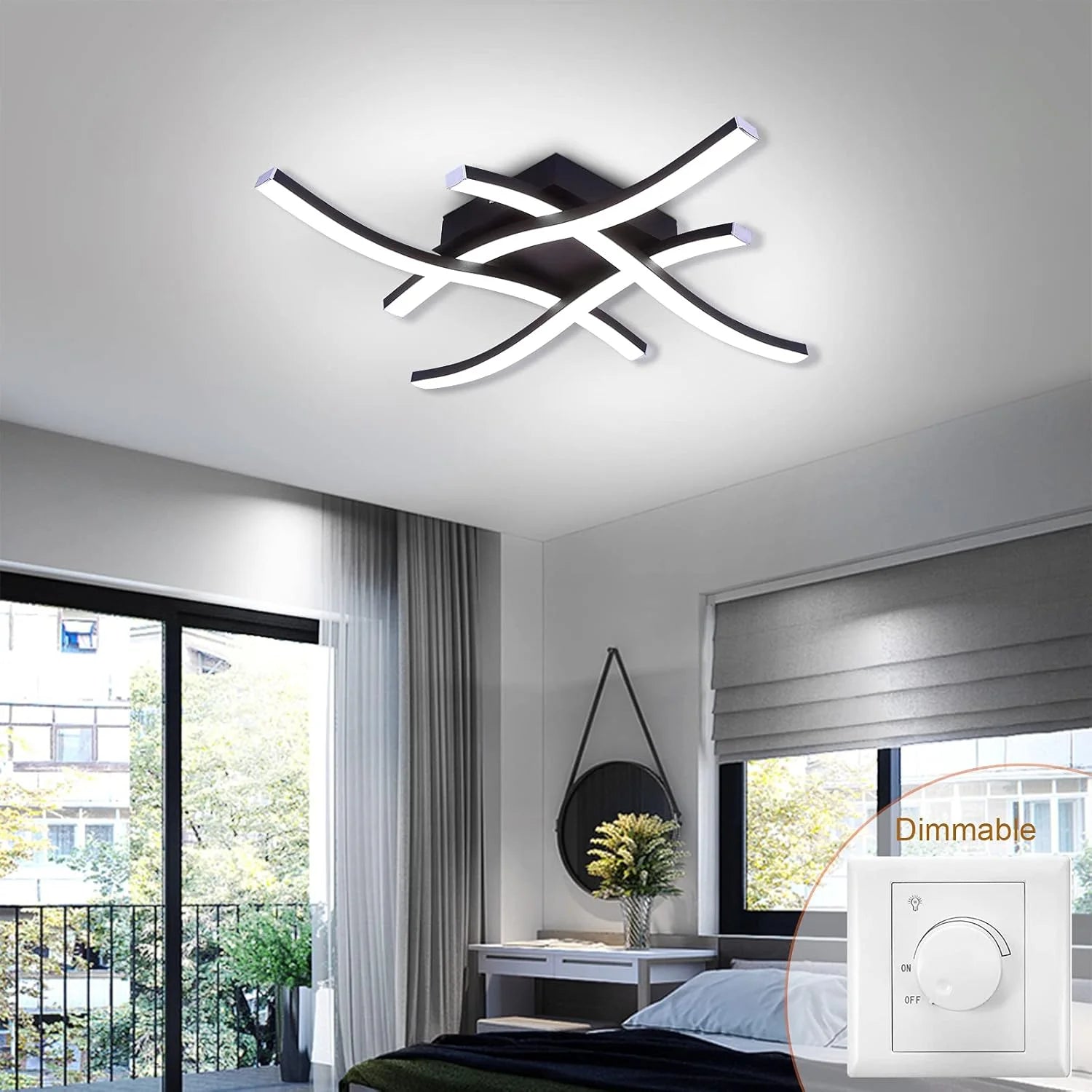 Luminária Led com Design Curvo 3 Cores para Sala e Quarto Lenogue