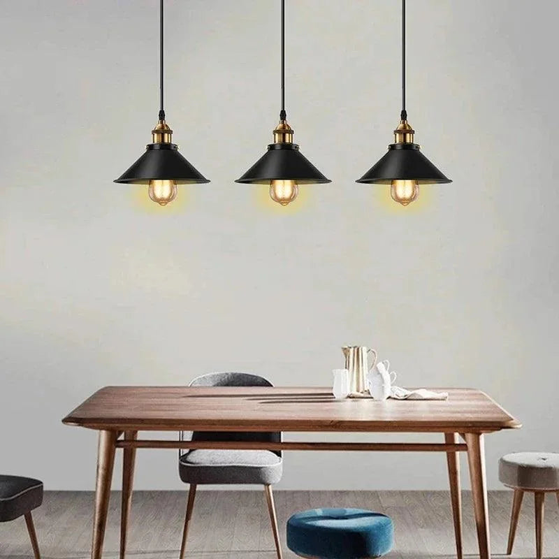 Luminária Pendente de Ferro Preto Vintage Estilo Nórdico para Decoração Lenogue