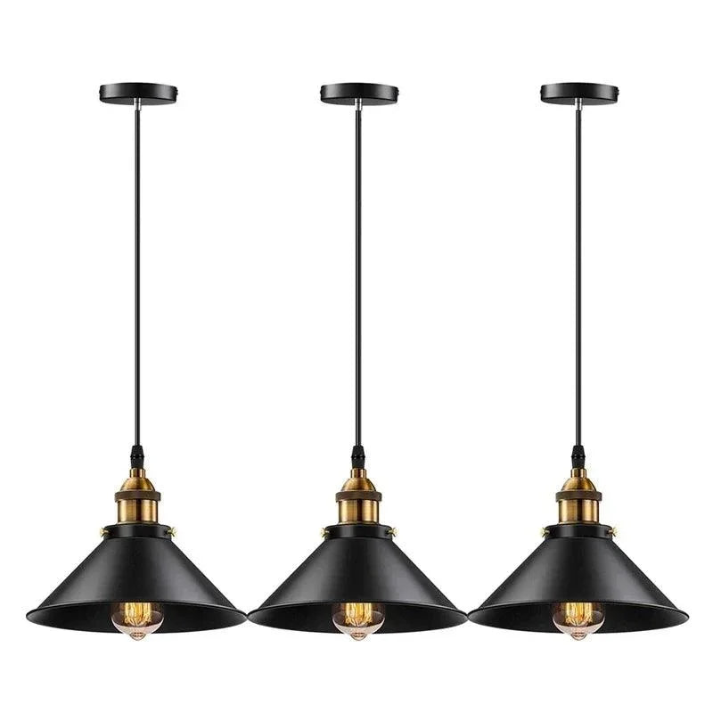 Luminária Pendente de Ferro Preto Vintage Estilo Nórdico para Decoração Lenogue