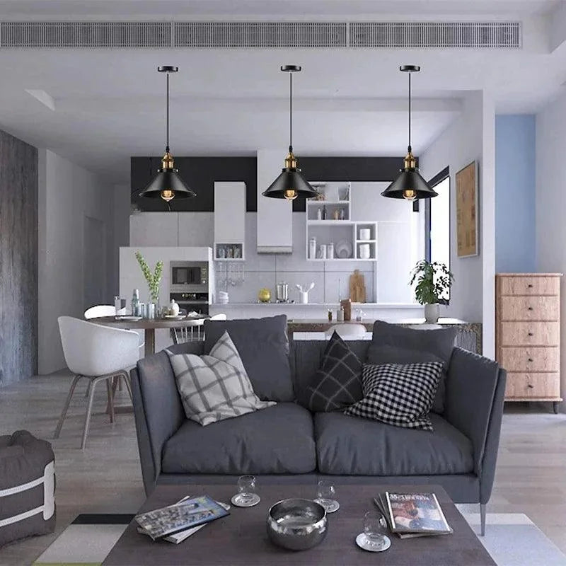 Luminária Pendente de Ferro Preto Vintage Estilo Nórdico para Decoração Lenogue