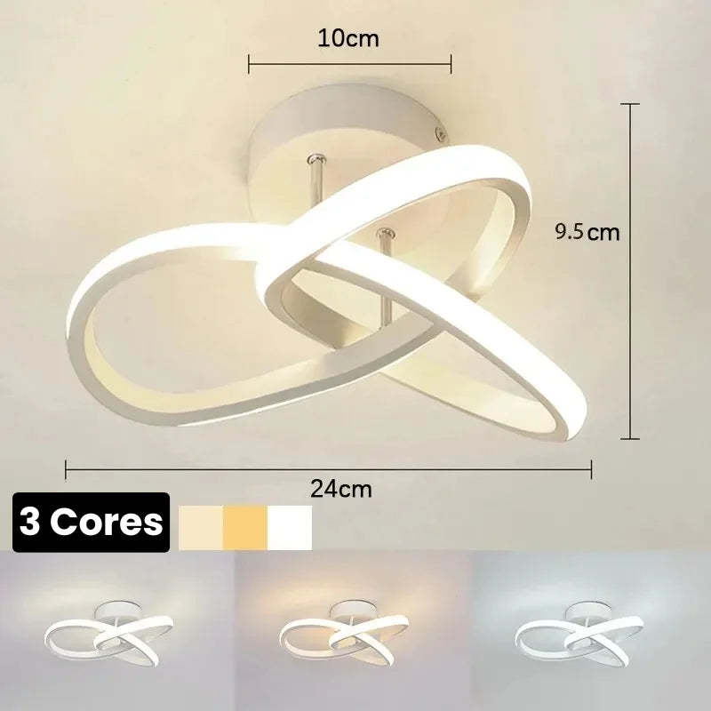 Lustre Led de Teto com 3 Cores para Quarto e Sala Jantar Lenogue