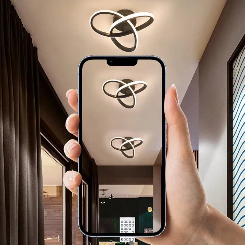 Lustre Led de Teto com 3 Cores para Quarto e Sala Jantar Lenogue
