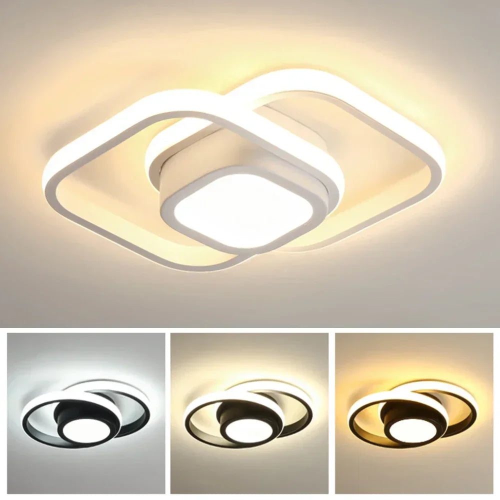 Lustre Led de Teto Moderno com 3 Cores para Quarto e Sala Lenogue