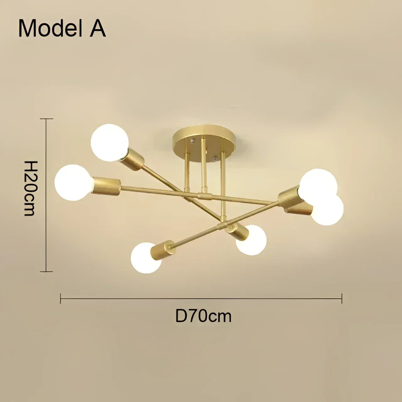 Lustre Led Nórdico Preto e Dourado para Quarto Sala Lenogue
