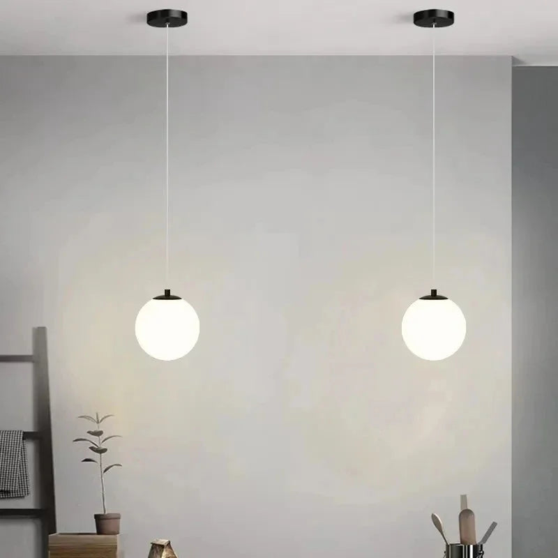 Lustre Pendente de Vidro com Led para Sala e Quarto Lenogue