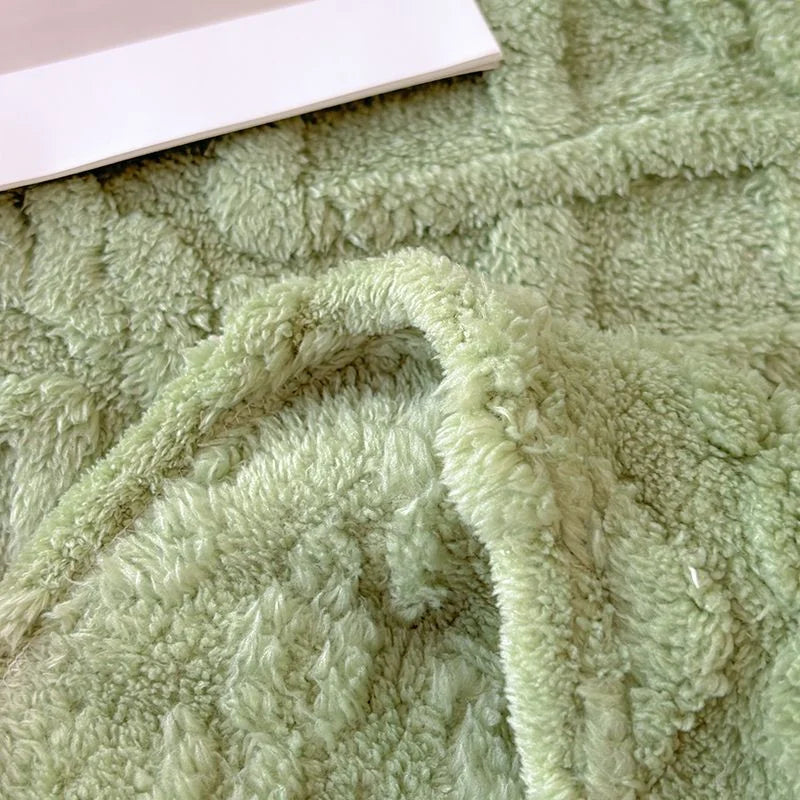 Manta Coral Marrom Fleece Grossa para Sofá e Sala de estar Lenogue