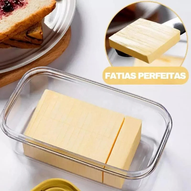 Manteigueira com Fatiador Integrado para Mesa e Cozinha Lenogue