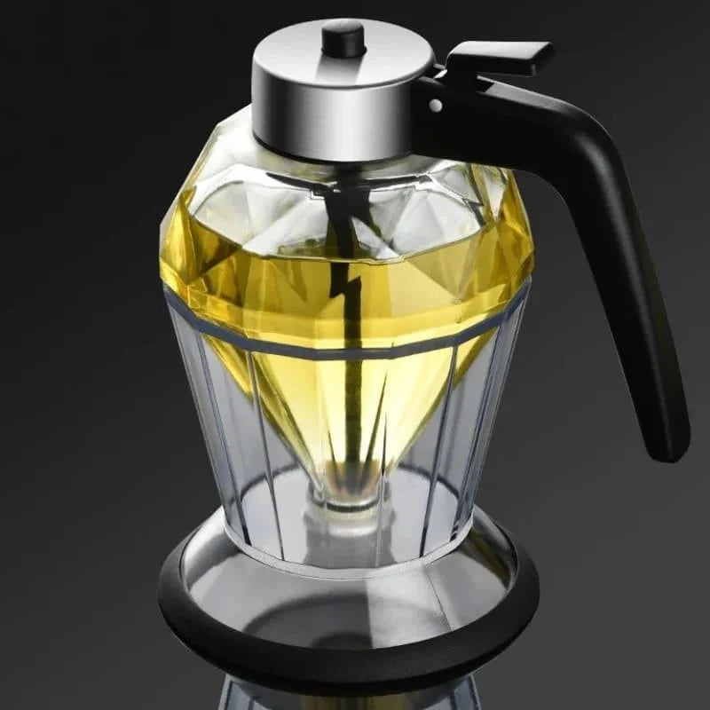 Meleira de Vidro Dispenser para Mel com Base Aço Inox Lenogue Transparente