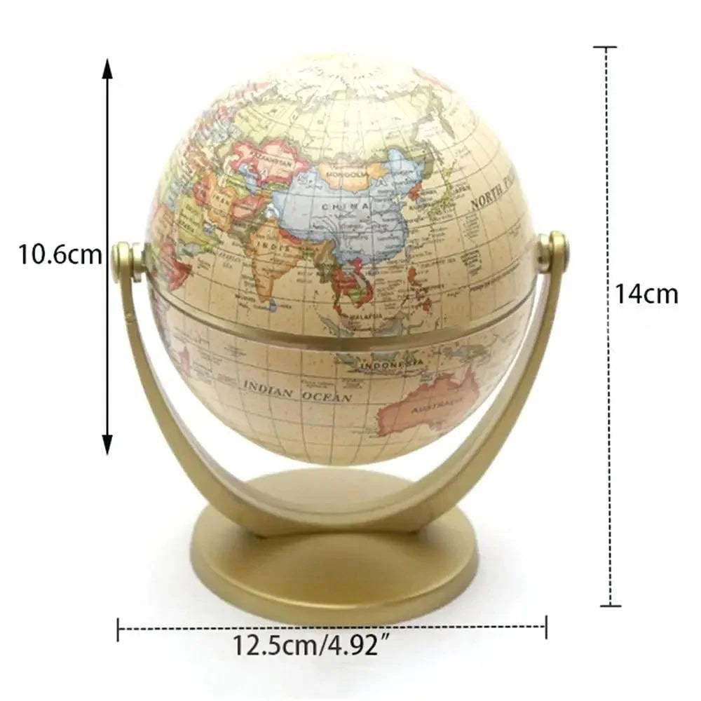 Mini Globo Terrestre Retrô para Decoração de Estante Lenogue Branco