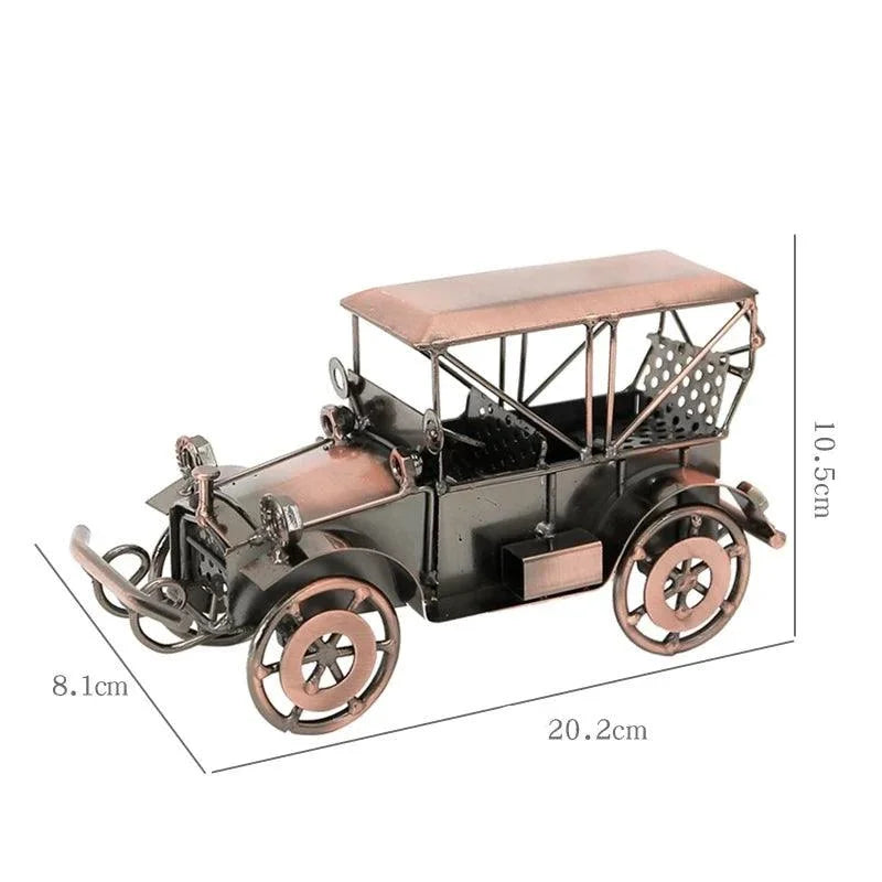 Miniatura de Carro Antigo em Metal para Decoração Retrô Lenogue Cobre Vintage