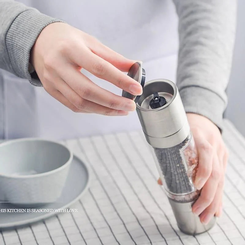 Moedor Manual 2 em 1 de Pimenta e Temperos Inox Lenogue