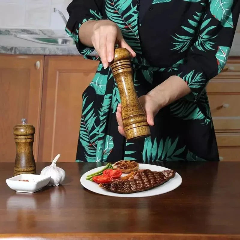 Moedor Manual de Pimenta e Temperos em Madeira Lenogue Médio