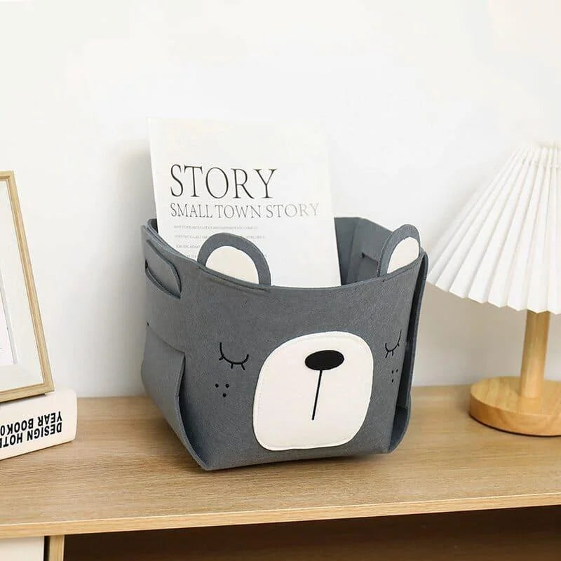 Organizador de Brinquedos Infantil Dobrável em Tecido com Alças Lenogue Urso