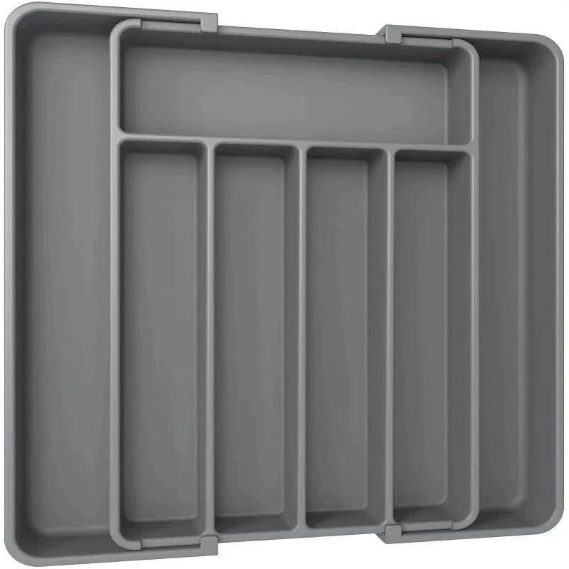 Organizador de Gaveta Cozinha Expansível para Talheres e Utensílios Lenogue Cinza