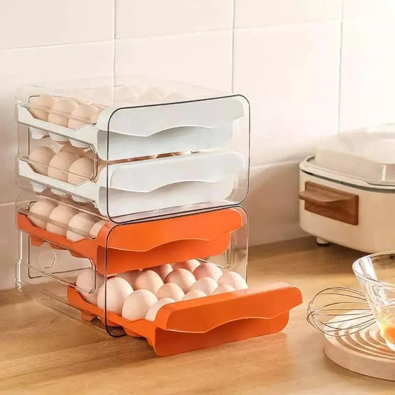 Organizador de Gavetas para Ovos Transparente Geladeira Lenogue