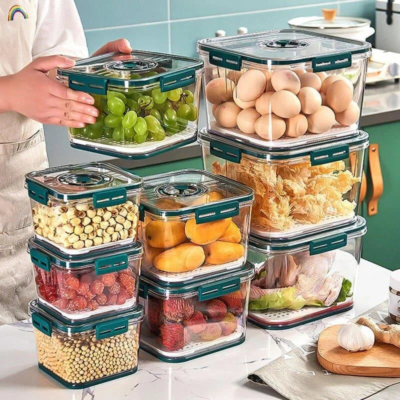 Organizador de Geladeira Transparente com Marcador Data para Alimentos Lenogue