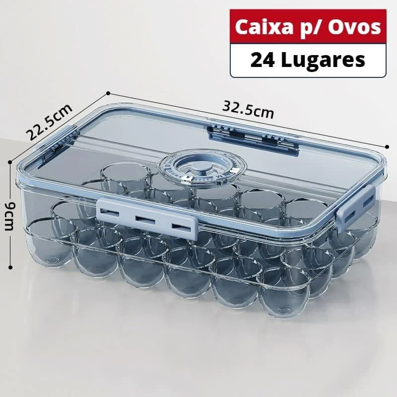 Organizador de Geladeira Transparente com Marcador Data para Alimentos Lenogue