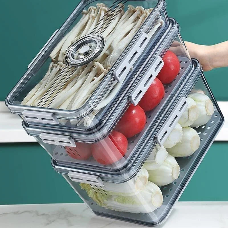 Organizador de Geladeira Transparente com Marcador Data para Alimentos Lenogue