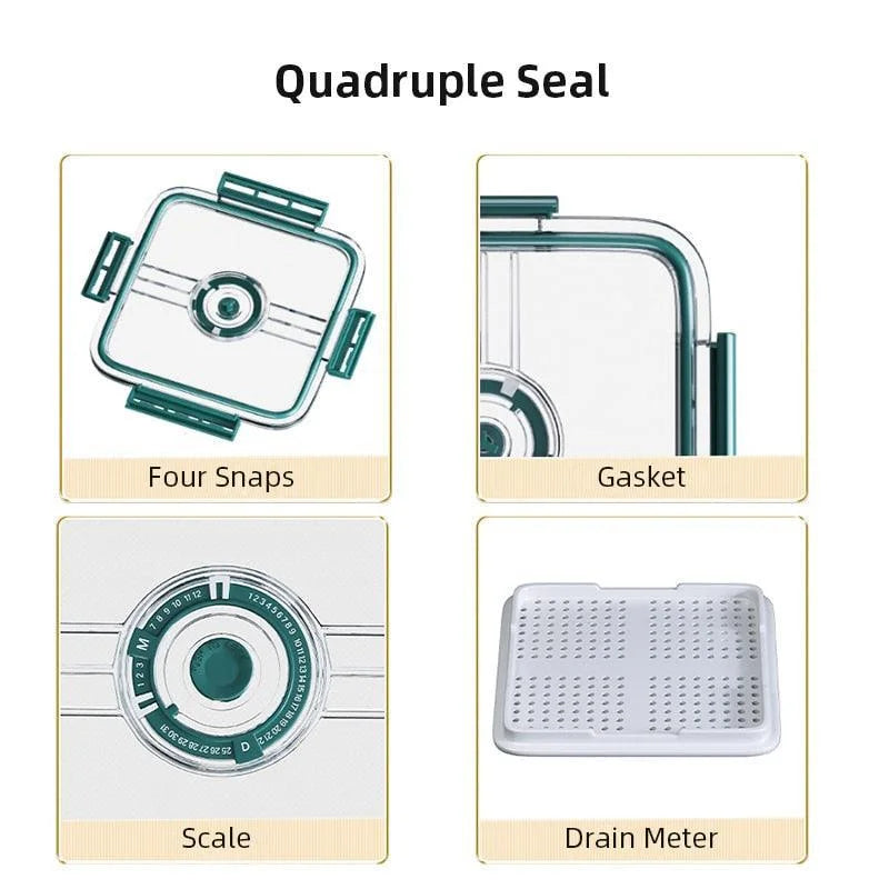 Organizador de Geladeira Transparente com Marcador Data para Alimentos Lenogue