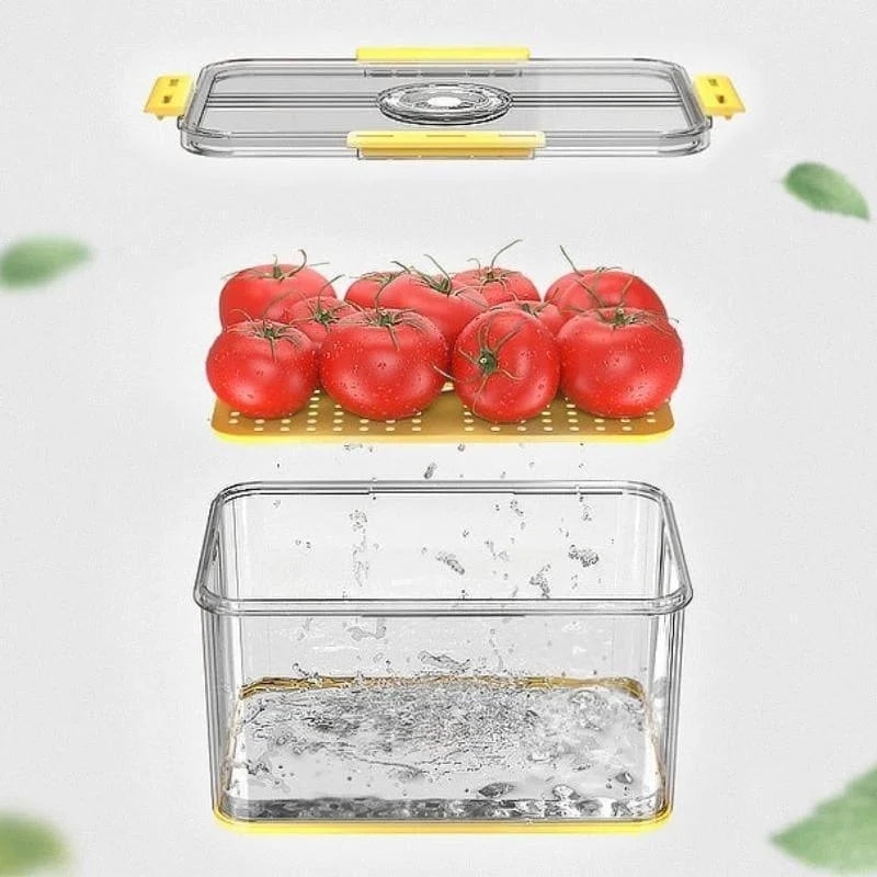 Organizador de Geladeira Transparente com Marcador Data para Alimentos Lenogue