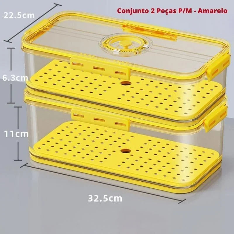 Organizador de Geladeira Transparente com Marcador Data para Alimentos Lenogue