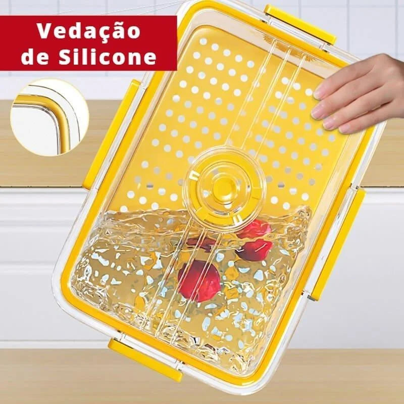 Organizador de Geladeira Transparente com Marcador Data para Alimentos Lenogue