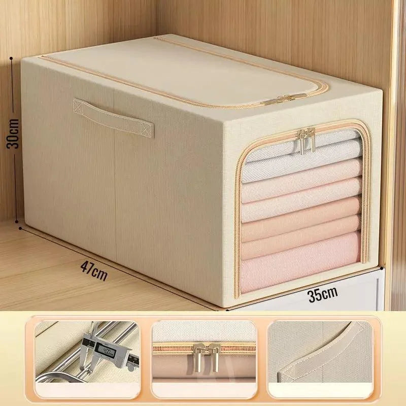 Organizador de Guarda Roupas em Tecido Premium para Closet Lenogue Bege g 49l