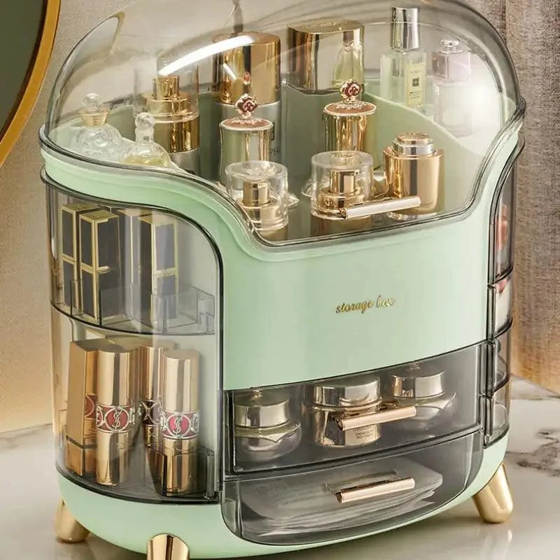 Organizador de Maquiagem Acrílico Transparente para Bancada Beleza Lenogue Verde