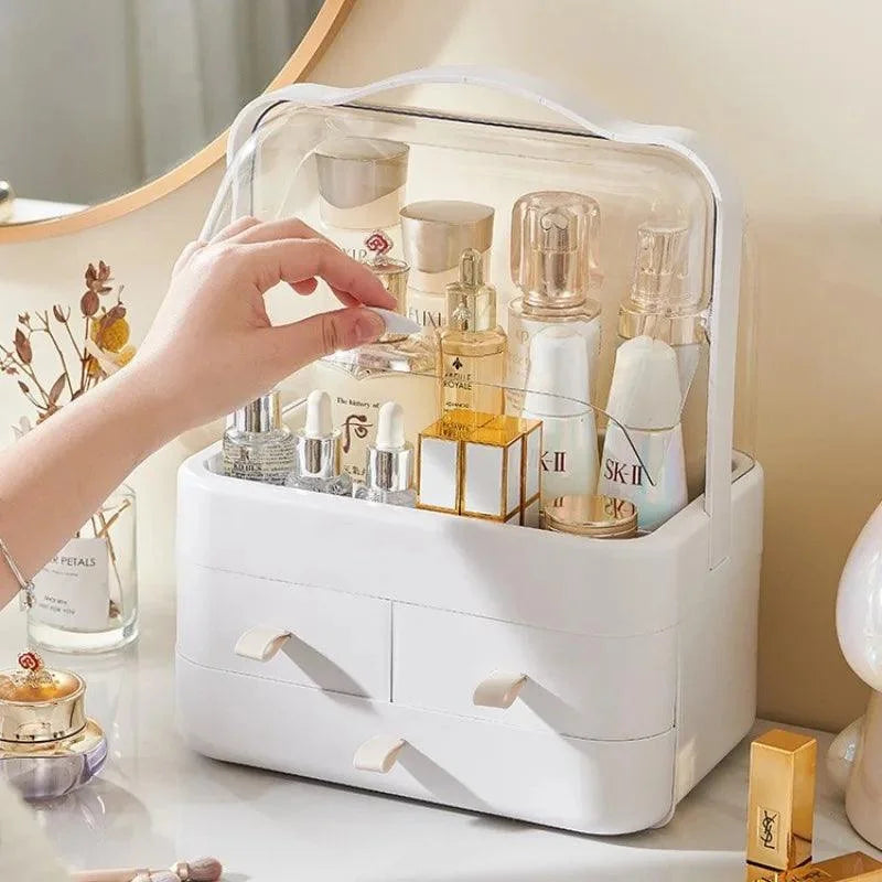 Organizador de Maquiagem e Joias Impermeável Multicolor para Mesa Lenogue Branco