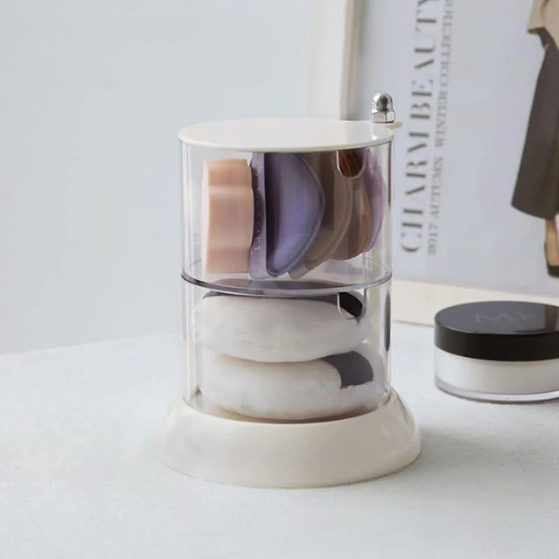 Organizador de Maquiagem Porta Esponja com Design Empilhável e Moderno Lenogue Bege (2 Andares)