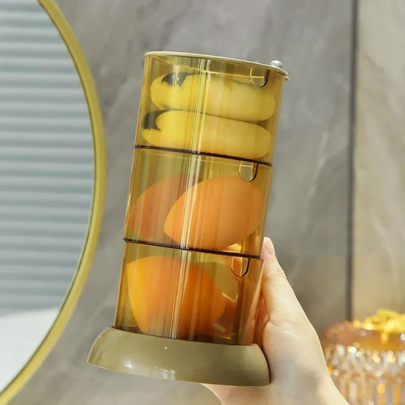 Organizador de Maquiagem Porta Esponja com Design Empilhável e Moderno Lenogue