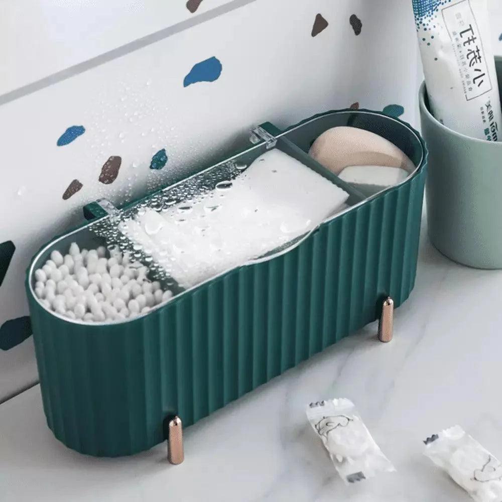 Organizador de Maquiagem Porta Esponja e Algodão com Design Luxuoso Lenogue Verde / 1 Unidade