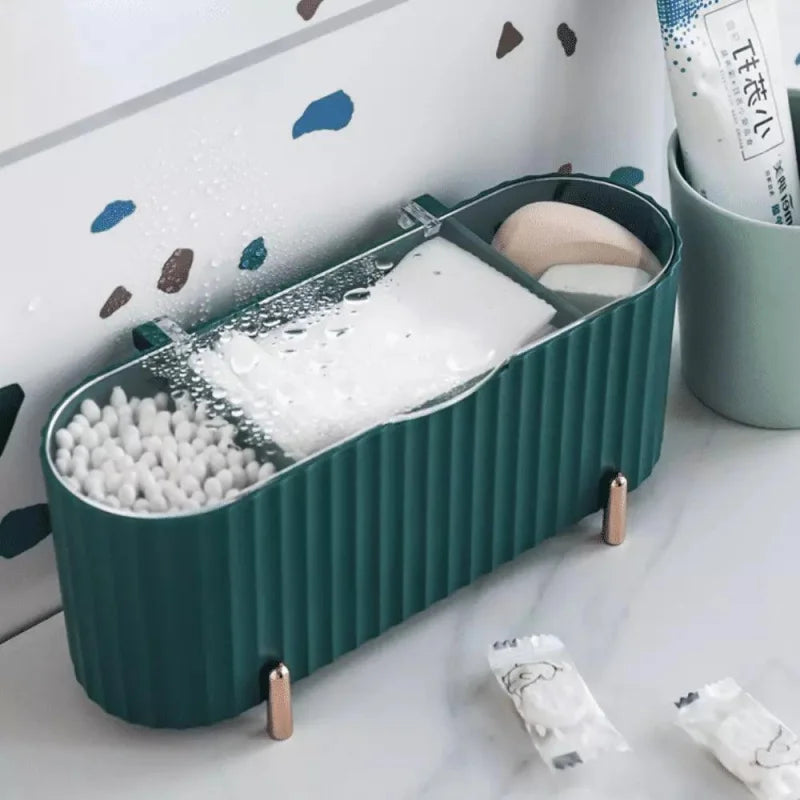 Organizador de Maquiagem Porta Esponja e Algodão com Design Luxuoso Lenogue Verde / 1 Unidade