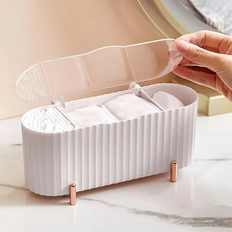 Organizador de Maquiagem Porta Esponja e Algodão com Design Luxuoso Lenogue Branco / 1 Unidade