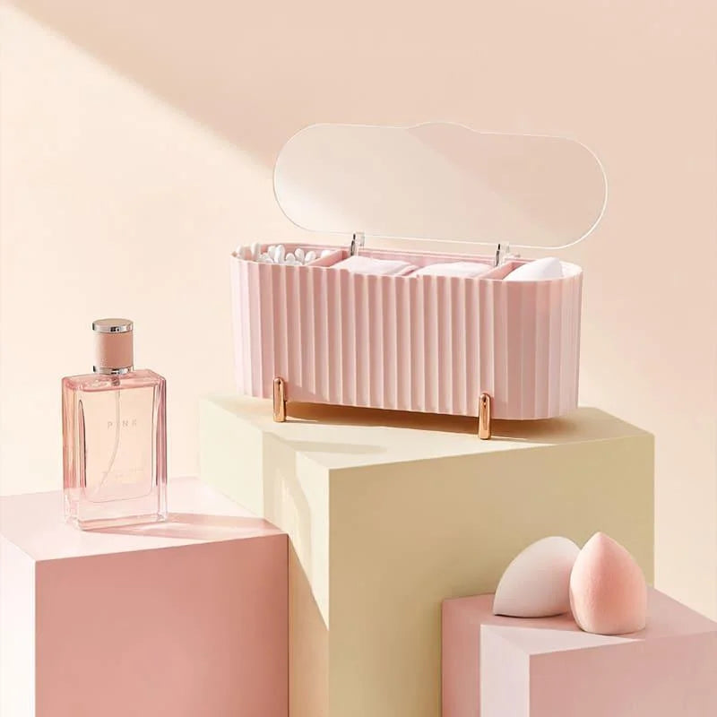 Organizador de Maquiagem Porta Esponja e Algodão com Design Luxuoso Lenogue