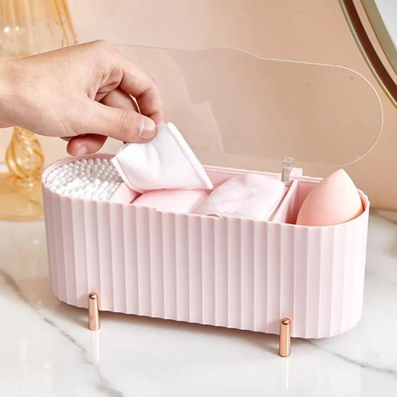 Organizador de Maquiagem Porta Esponja e Algodão com Design Luxuoso Lenogue Rosa / 1 Unidade