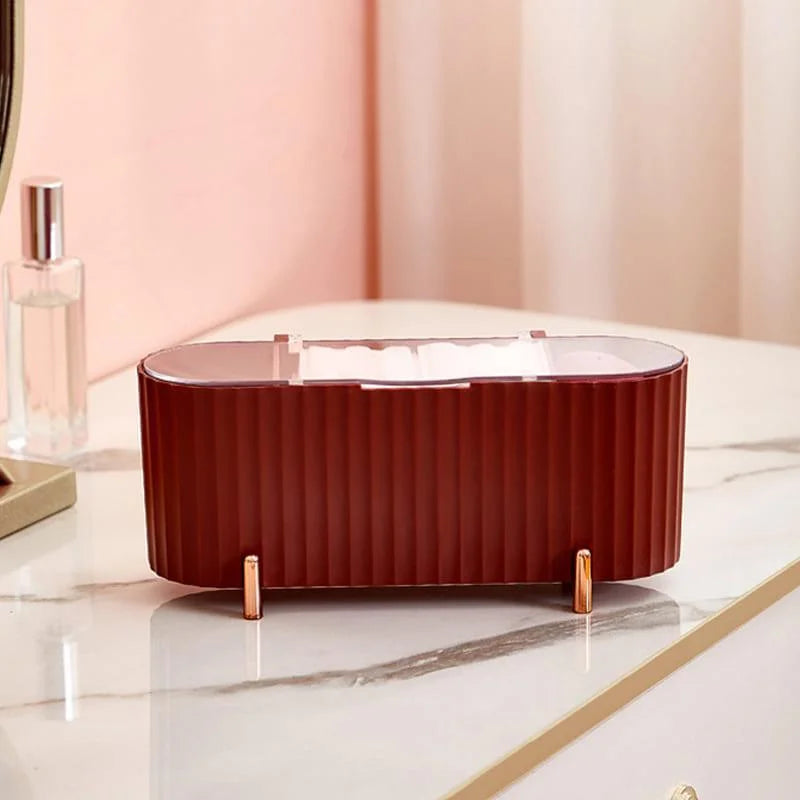 Organizador de Maquiagem Porta Esponja e Algodão com Design Luxuoso Lenogue Vermelho / 1 Unidade