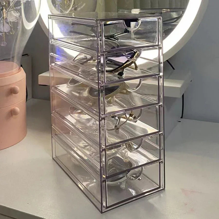 Organizador de óculos Premium com Gavetas Antipoeira Lenogue Transparente