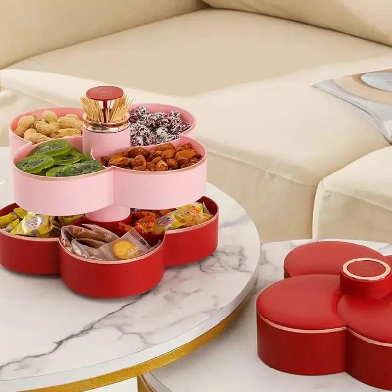 Organizador Giratório para Alimentos e Doces com Tampa Hermética Lenogue Vermelho (mod. Duplo)