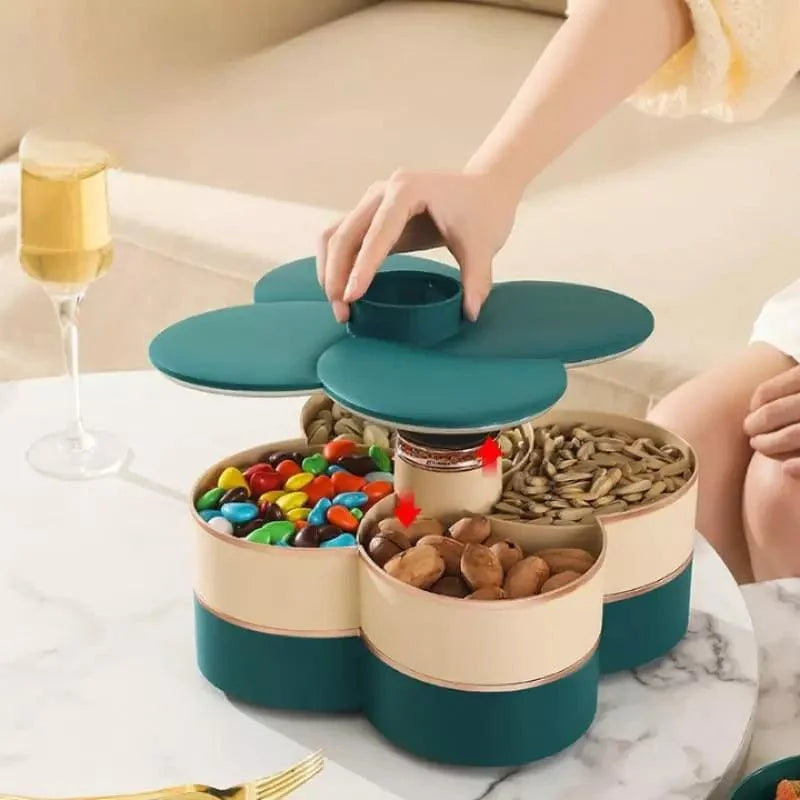 Organizador Giratório para Alimentos e Doces com Tampa Hermética Lenogue Verde (mod. Duplo)