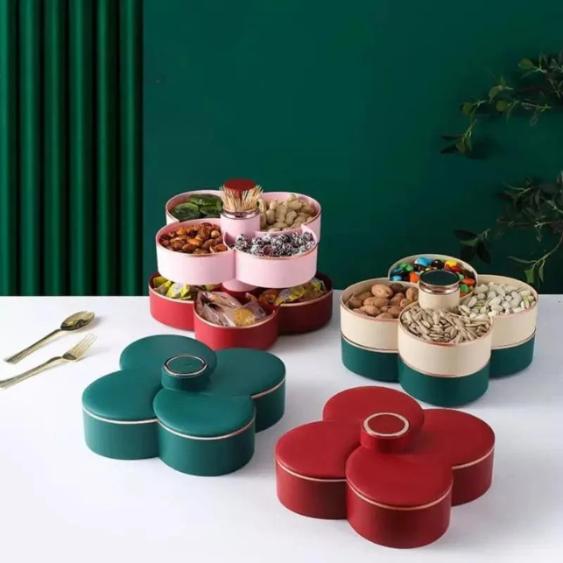 Organizador Giratório para Alimentos e Doces com Tampa Hermética Lenogue Vermelho Simples