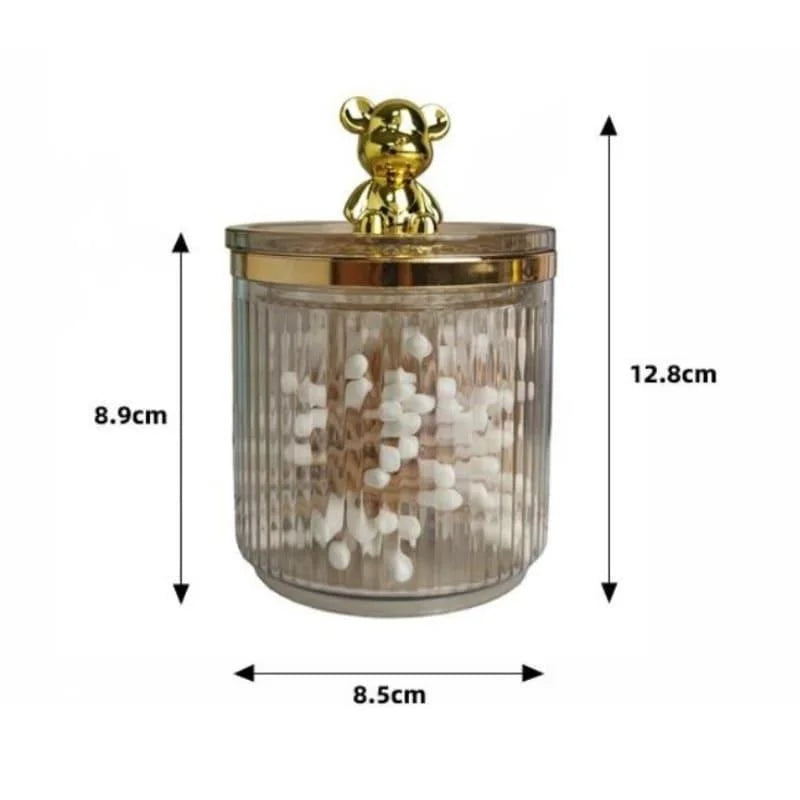 Organizador Porta Cotonete e Algodão Acrílico para Banheiro Beleza Lenogue