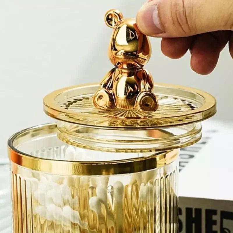 Organizador Porta Cotonete e Algodão Acrílico para Banheiro Beleza Lenogue